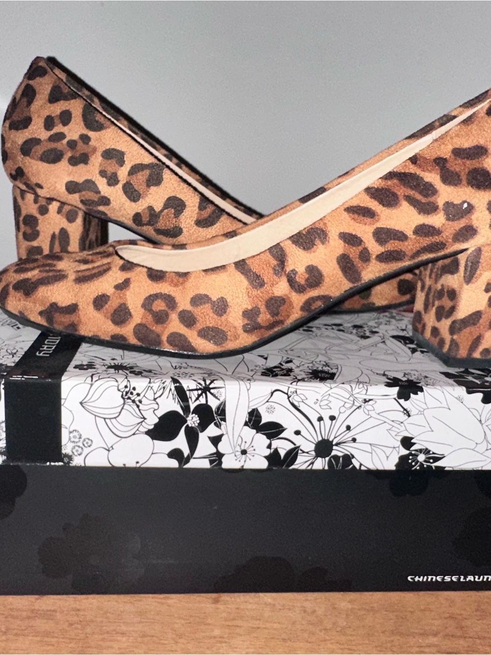 CL by Chinese Laundry Leopard Spot Block Heel Pumps - Tan Brown
